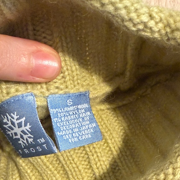 Olive Green Frost Turtleneck Sweater Lambswool - Picture 4 of 5